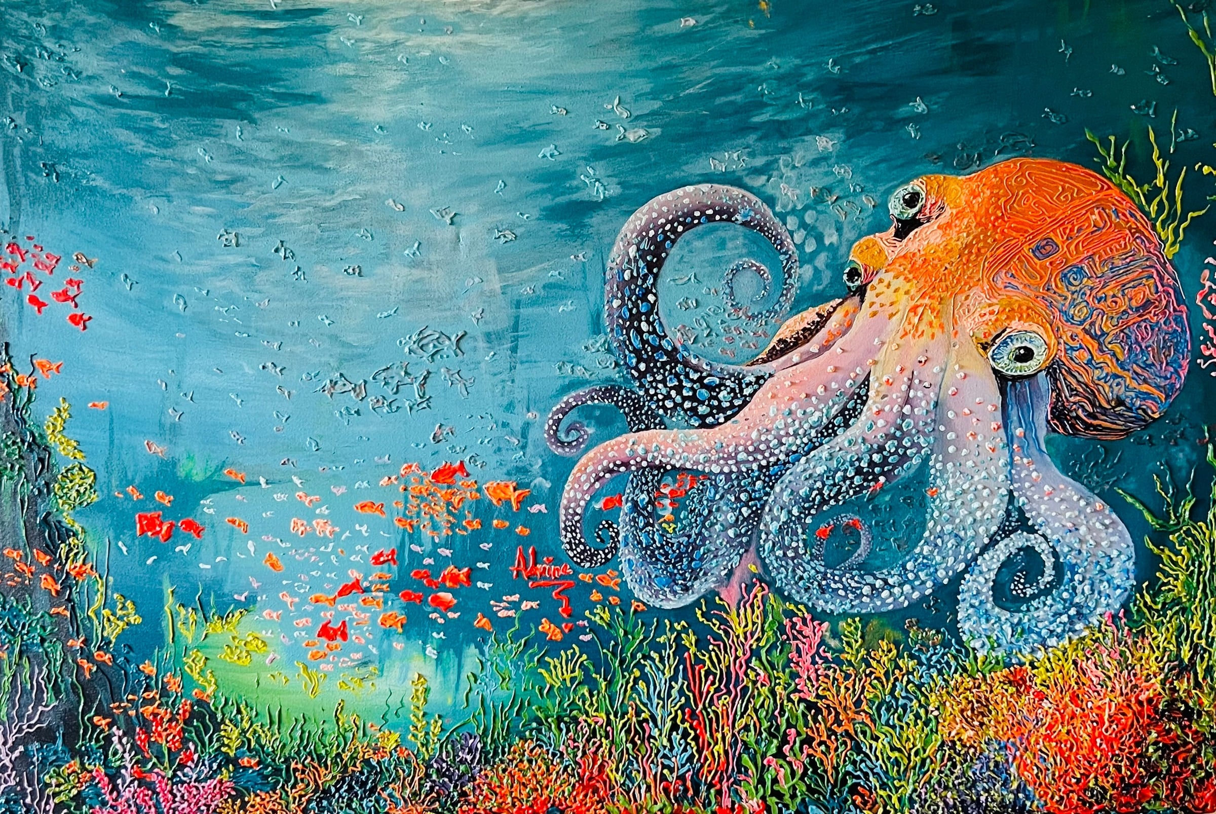 Colourful octopus painting