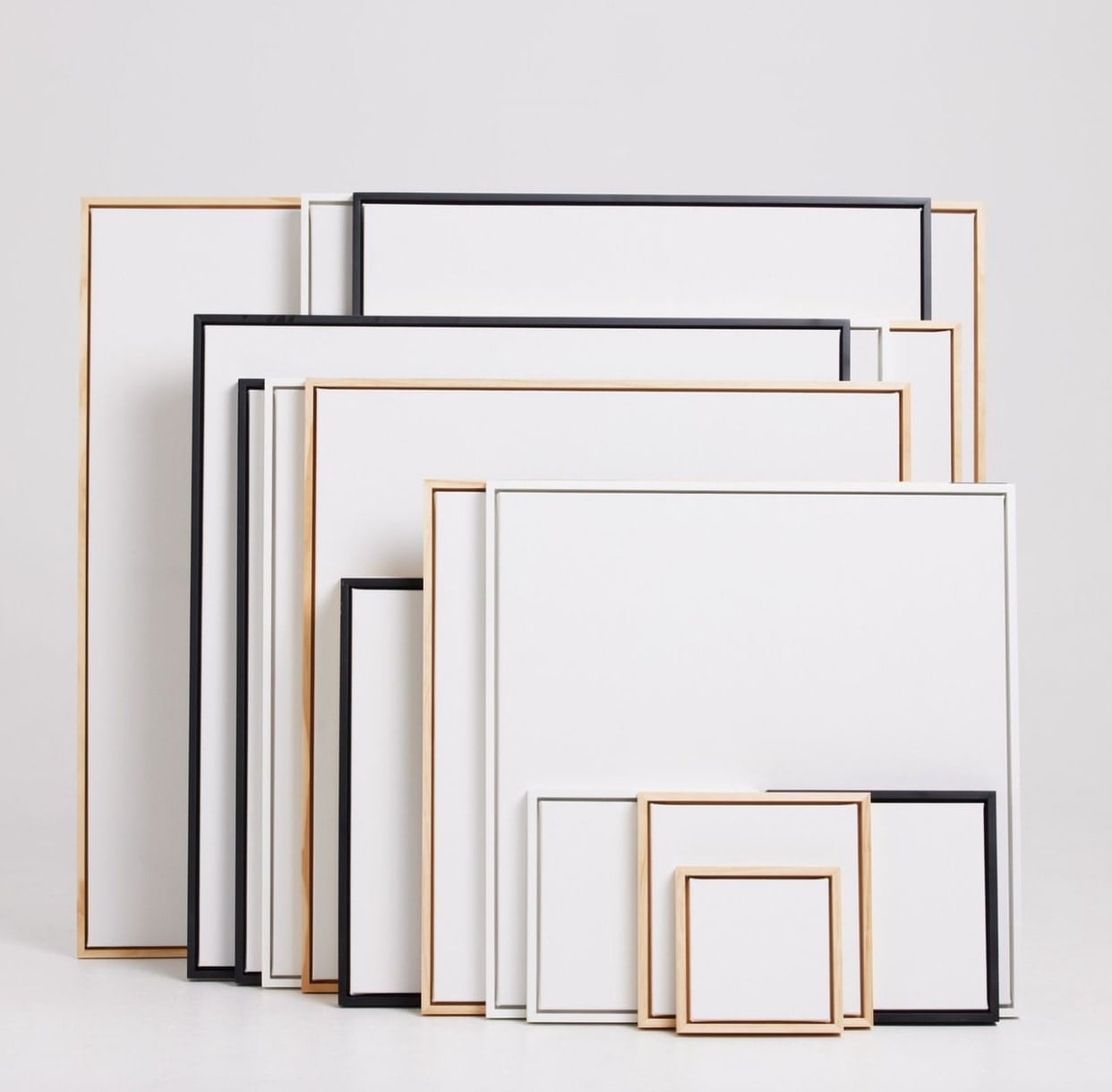 Blank canvases in assorted sizes